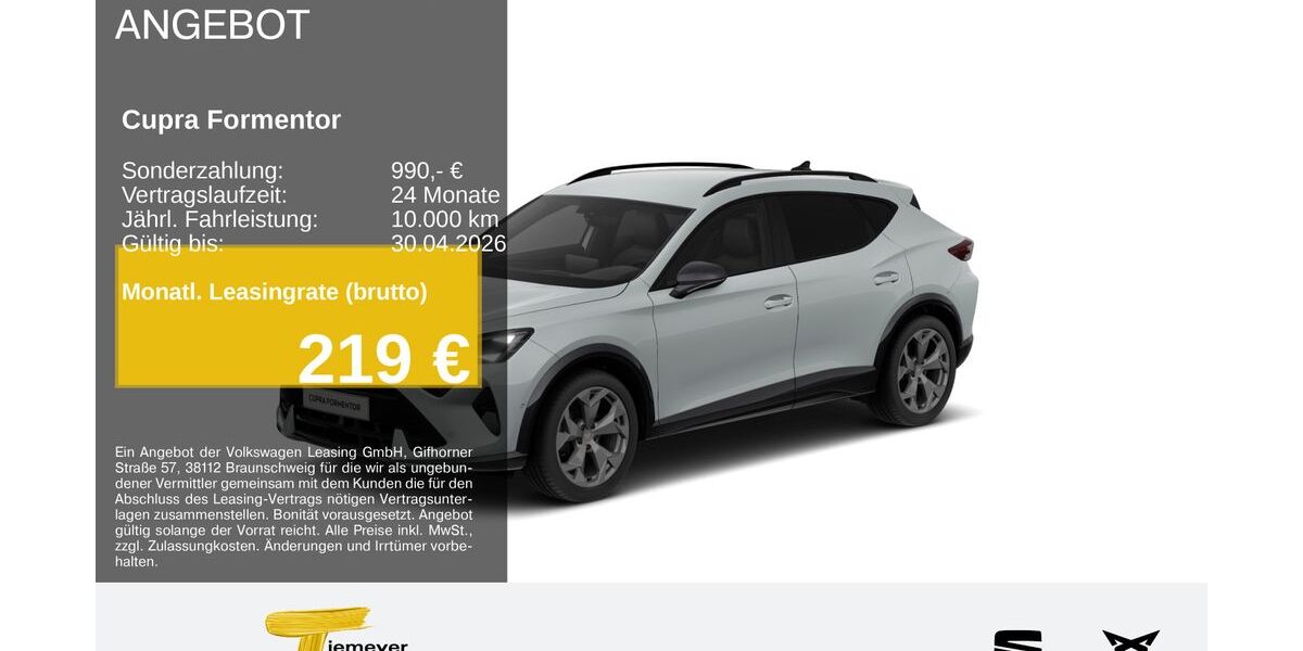 Cupra Formentor 18.595 km 32.670 &euro; Duisburg 47059