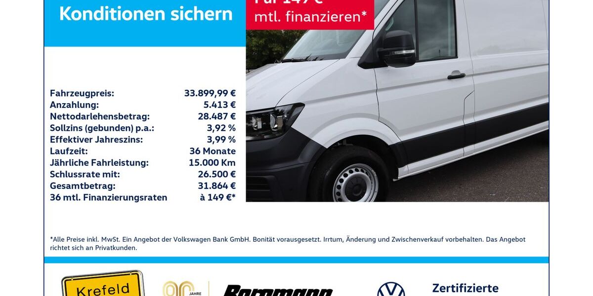VW Crafter 27.330 km 33.900 &euro; Krefeld 47803