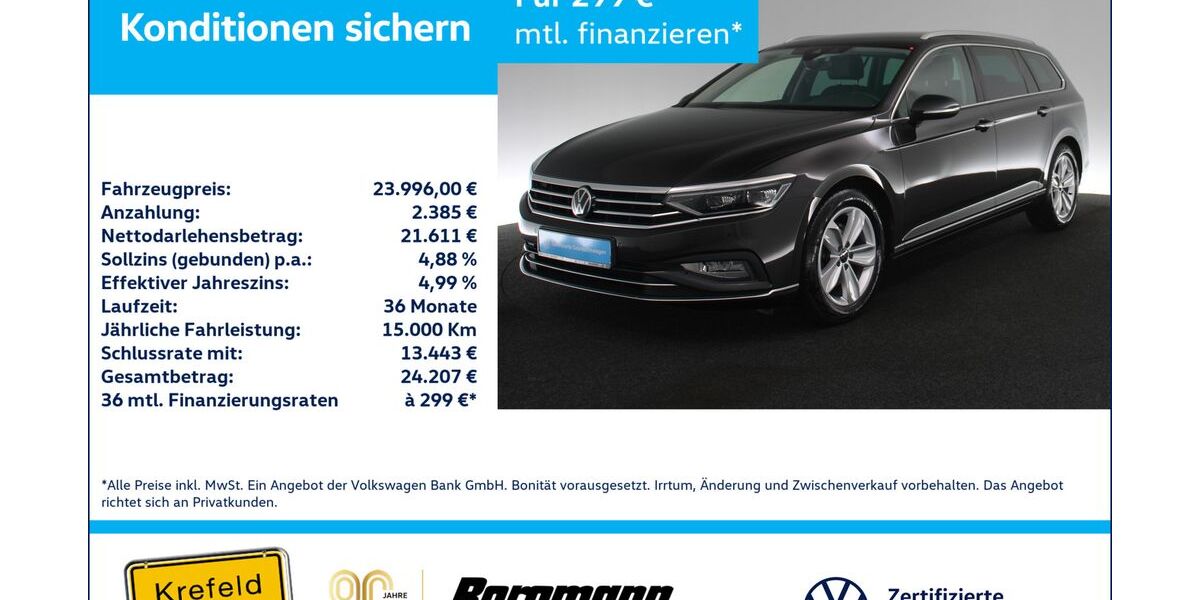 VW Passat Variant 95.000 km 23.447 &euro; Krefeld 47803
