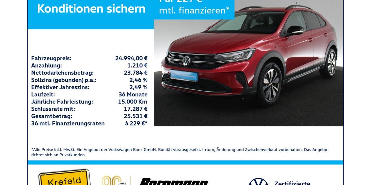 VW Taigo 4.219 km 23.997 &euro; Krefeld 47803